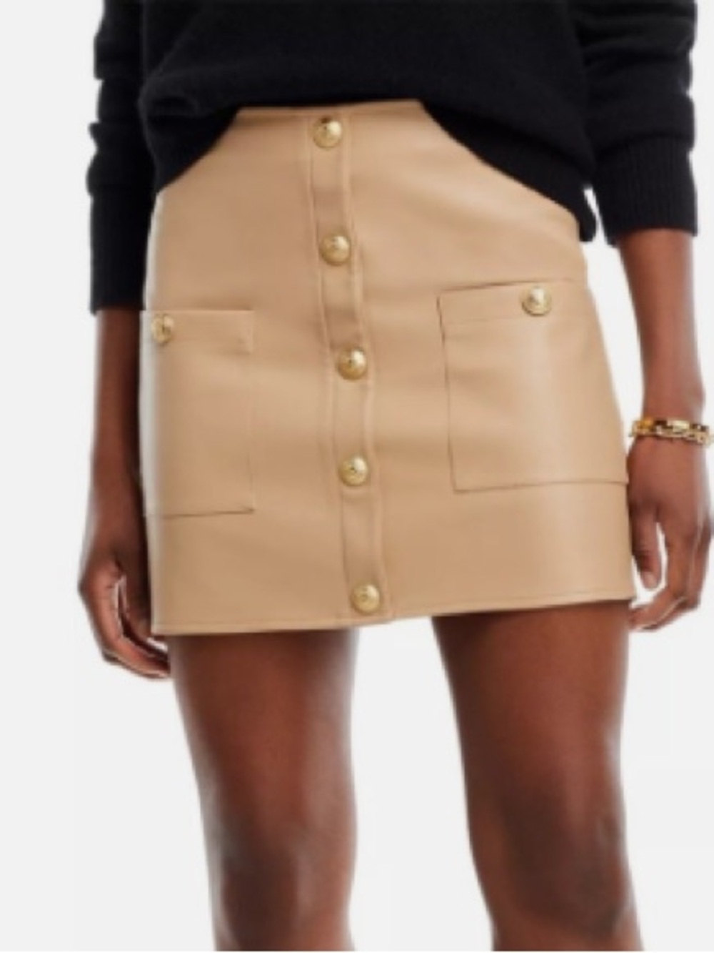 L'AGENCE Truman Vegan Leather Mini Skirt in Chanterelle 12 NEW NWT